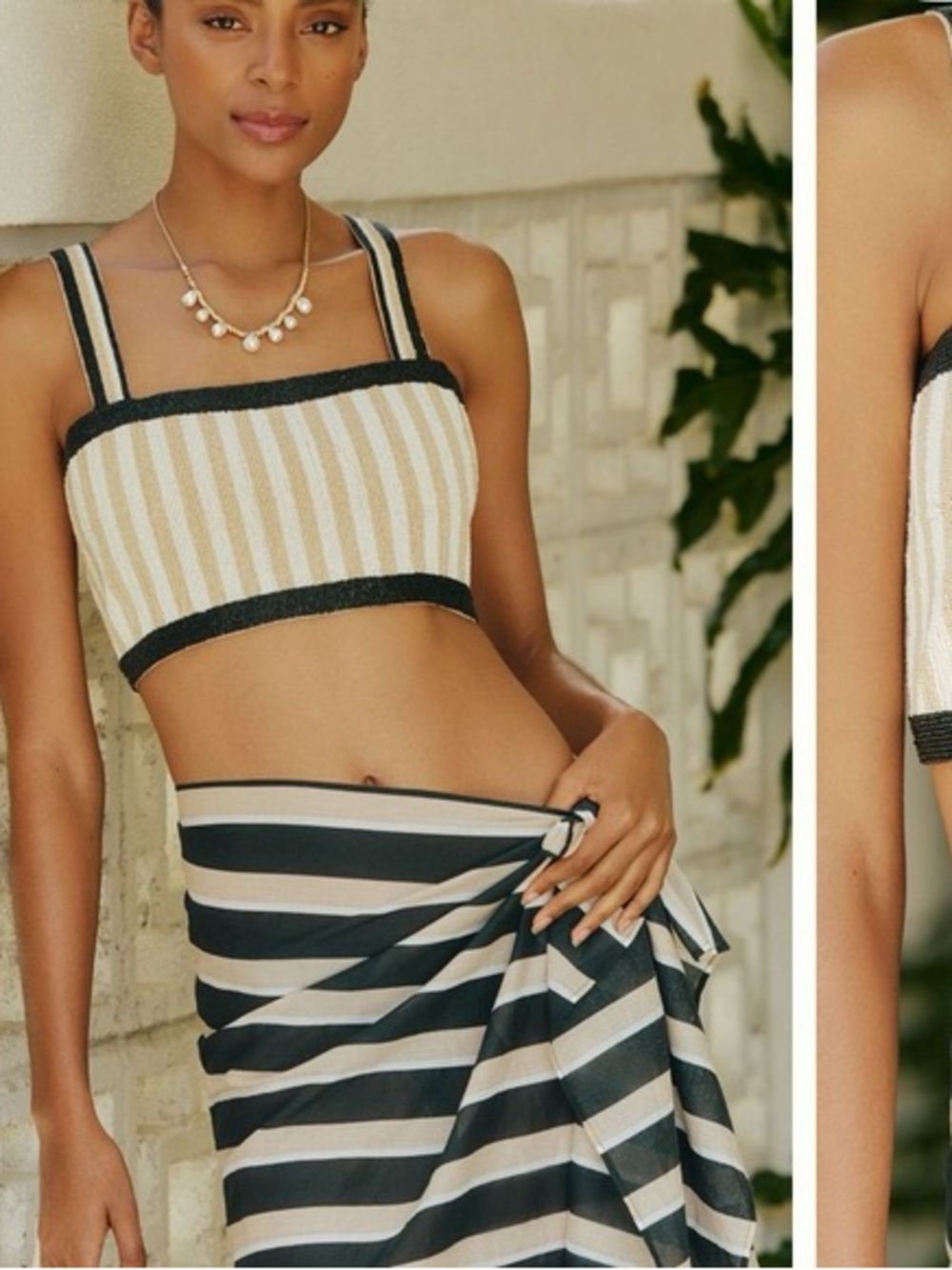 Anthropologie Fiona Beaded Cami with Bow Back